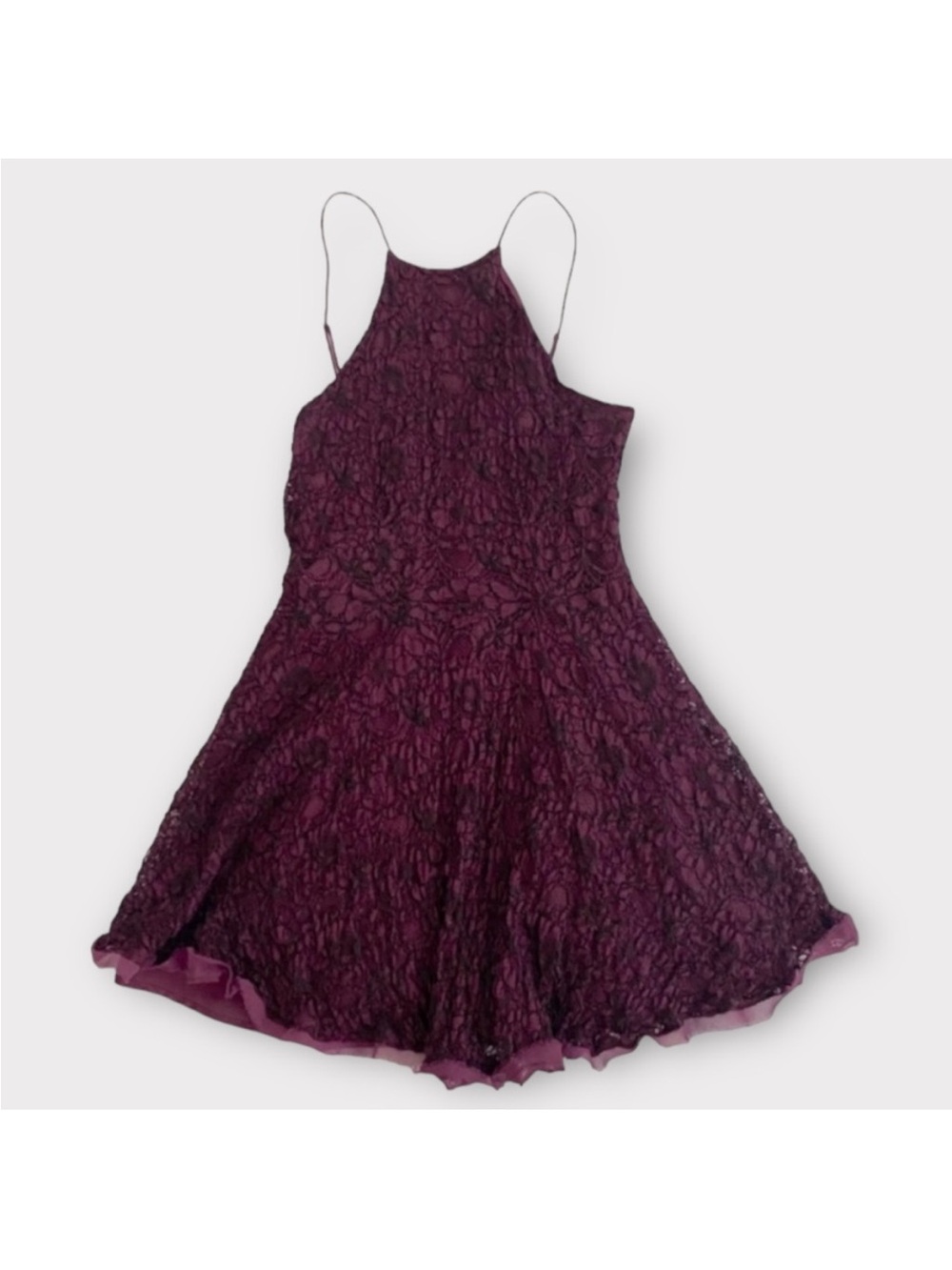 Kimchi Blue Women’s Dress Medium Mini Lace Halter Neck Feminine Dainty Coquette